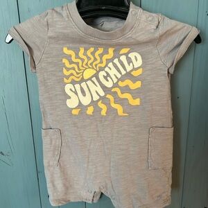 Little Co. By Lauren Conrad Gray & Yellow Summer Romper | Boys Size 12 Months